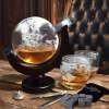 Dekantér glóbus s pohármi – luxusná karafa na whisky 850 ml