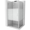 Mexen Apia, sprchový kút s posuvnými dverami 125 (dvere) x 90 (stena) cm, 6mm číre-pásy sklo, chrómový profil, 840-125-090-01-20
