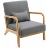 Design Shop Hibbing drevené nohy natur látka svetlo sivá