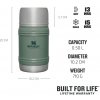 10-11426-004 STANLEY The Artisan Thermal Food Jar .50L / 17oz Hammertone Green