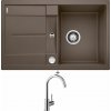 Blanco METRA 45 S kávová + excentrické ovládanie + Blanco MIDA chróm 517742
