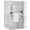 Rea Aero, sprchová zástena WALK-IN 80x195 cm + EVO polička a vešiak na uteráky, KPL-K0615