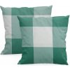 XPOSE® Bavlnená obliečka na vankúš KÁRO - tmavo zelená 40x40 cm, Bavlna