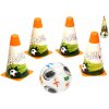 Futbalové kužele 18 cm 4 ks s loptou 12 cm