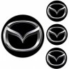 Logo na stredy kolies - živicové 4ks - MAZDA Čierne 55mm, ZP024C,