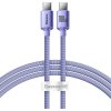 Baseus CAJY000605 Crystal Shine Series Dátový Kábel USB-C - USB-C 100W 1,2m Purple