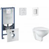 Grohe Rapid SLX Set predstenovej inštalácie, klozetu, dosky SoftClose a tlačidla Skate Cosmopolitan, Moon White SANI11BB3103-GR