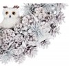Veniec MagicHome Vianoce, prírodný, krémový, závesný, so sovičkou, 40 cm