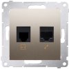 Zásuvka tel/dát. RJ12/RJ45 Cat.5e zlatá mat.metal. SIMON54Pre (simon)