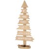 Dekorácia MagicHome Vianoce Woodeco, Strom s tabuľkami, bal. 2 ks, 40x17 cm