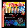 Woody Pastelka vodovka a voskovka v jednom STABILO 3 in 1 ARTY 6 ks sada s strúhadlom