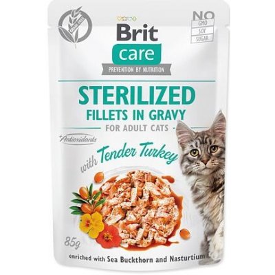 Kapsička BRIT Care Cat Sterilized Fillets in Gravy with Tender Turkey 85 g