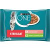 Purina One SterilCat mini filetky s morkou a zelenými fazuľkami s lososom a mrkvou v šťave 4 x 85 g