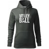 Volleyball nápis - Mikina dámská Cape s kapucí - XS ( Tm. bridlica (šedozelená) )