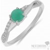 Nefertitis Prsteň strieborný s brúseným smaragdom Ag 925 012722 EM - 57 mm (US 8), 1,7 g
