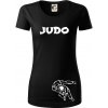 Judo nápis + postavy - Dámske tričko z organickej bavlny Origin (GOTS) - 2XL ( Čierna )