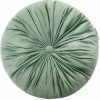 OKRÚHLY DEKORAČNÝ VANKÚŠ PREŠÍVANÝ VELÚR VELVET 40CM ŠALVIOVÝ