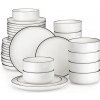 MALACASA LUNA Black Edges 36 dielna porcelánová jedálenská sada