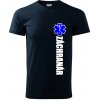 Nápis Záchranár + hviezda - Klasické pánske tričko vyššej gramáže - 2XL ( Tmavomodrá (veľmi tmavá - skoro čierna) )
