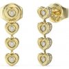 Guess Visiace srdiečkové náušnice s kryštálmi LOVE JUBE05473JWYGT/U