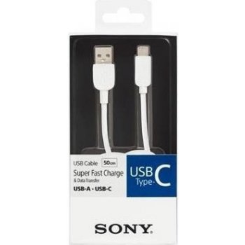 Sony CP-AC50W USB Type A - Type C, 50cm, 3A, bílý