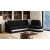 Rohová rozkladacia sedačka PRESTON čierna-biela - SAWANA 14 + SAWANA 00