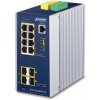 Planet IGS-5225-8P4S-12V priemyselný L3 switch, 8x1Gb, 2x1Gb SFP, 2x2.5Gb SFP, 8x PoE 802.3at 240W, 12-54VDC, -40~75°C