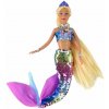 LEAN Toys 14786 Bábika morská panna s dlhými blond vlasmi a trblietavým chvostom, modrá
