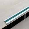 Protišmykový hliníkový profil na schody so zelenou protišmykovou páskou Farba: zelená, Rozmer: 53mm x 610mm