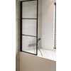 Riho Grid vaňová zástena 80 cm jednodielny čierna matné/číre sklo G004046121