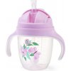 BabyOno nekvapkajúci hrnček so zaťaženou slamkou 240 ml lila