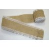 Stuha jutová š.5,6 cm stredom zdobená krajkou