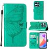 Peňaženkové kožené puzdro Embossed Butterfly na Honor X6a - Zelená