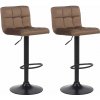 Sada 2 barových stoličiek Feni velvet, hnedá