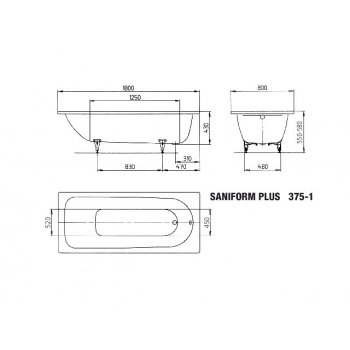 Kaldewei Saniform Plus 180 x 80 cm 112800010001