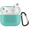 AppleKing ochranný silikónový obal s karabínou pre AirPods 3 - tyrkysový - možnosť vrátiť tovar ZADARMO do 30tich dní