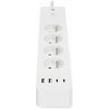 NEDIS Wi-Fi chytrý prodlužovací přívod/ 3x zásuvka typu E/ 16A/ 2x USB-A/ 2x USB-C/ 2m/ Android/ iOS/ bílá WIFIP313EWT