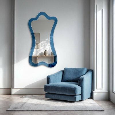 Alfaram Nepravidelné modré zrkadlo - SAPPHIRE BLUE 60x114