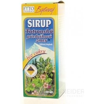 Fyto Tatranska prieduskova zmes sirup bez cukru bylinný 100 ml