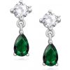 Olivie Russo strieborné náušnice smaragd 3259