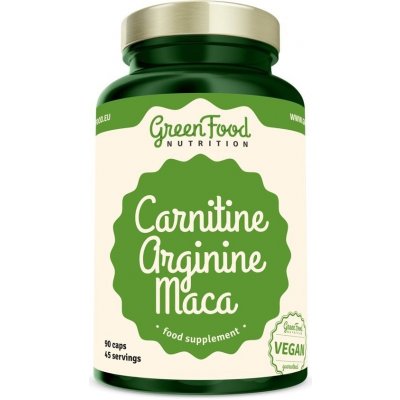 Spaľovač tukov GreenFood Nutrition Carnitin Arginin Maca 90 kapsúl (8594193920488)