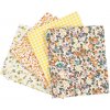 Látka na patchwork - žltá - 4 ks - 45 x 55 cm