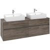 VILLEROY & BOCH Collaro závesná skrinka pod dve umývadlá na dosku, 4 zásuvky, 1600 x 500 x 548 mm, Stone Oak, C13700RK