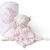 INTERBABY | SET - OSUŠKA froté 100x100 Medvedík spí + PRÍTULKA - ružová