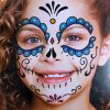 Maska na tvár Día de los Muertos modrá - nalepovacie tetovanie