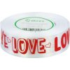Stuha saténová biela LOVE 2,5 cm / 22.86 m