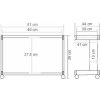 Stolík na kolieskach pod tlačiareň malý, max 30kg, 38x51x44 cm (HxWxD), sivý