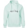 Srdce EKG - Oversized mikina dámská Moon - kratšia + širšia - 2XL ( Frost )