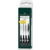 Faber-Castell 167100 Pitt Artist Pen 4 ks S F M B čierna