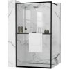 Rea Bler, sprchová zástena typ Walk-In 70x195cm, 8mm číre sklo, čierny profil + polica a vešiak na uteráky EVO, KPL-K7636